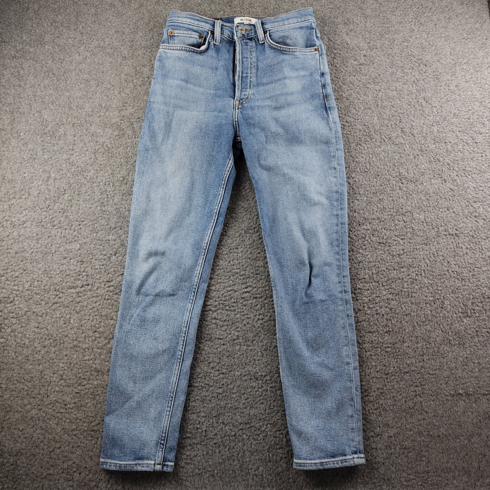 RE/DONE Levis Jeans Womens 26 High Rise Blue Stretch Denim Inseam 27
